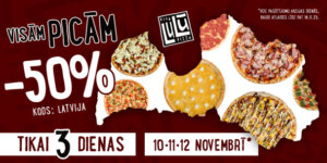 Lulu pica atlaižu kods, atlaide visām picām vietnē lulu.lv