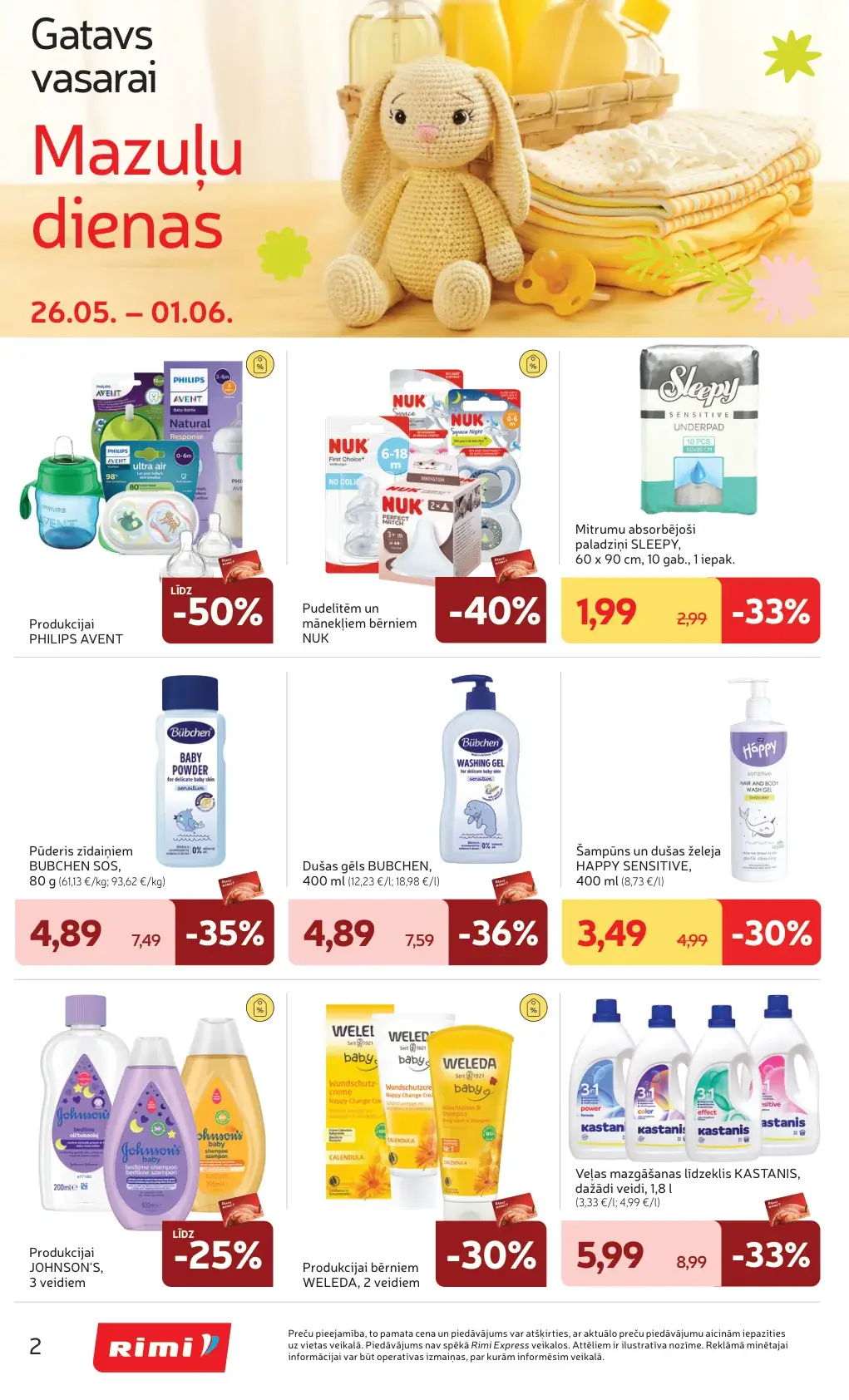 Rimi Mazuļu dienas ar Philips Avent, Nuk, Bubchen, Johnsons un Weleda bērnu precēm