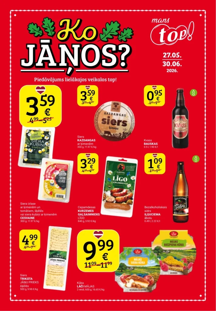 top! akcijas buklets 27.05.–30.06.2026. | top! akcijas avīze